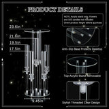 4PCS Acrylic Candelabra Centerpieces for Tables,2-in-1 Clear 5 Arm Candelabras &Flower Stand,Acrylic Centerpieces Stand