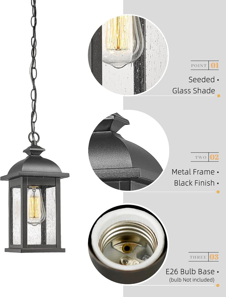 Outdoor Pendant Lights for Porch, Exterior Hanging Latern Outdoor Hanging Light Fixture