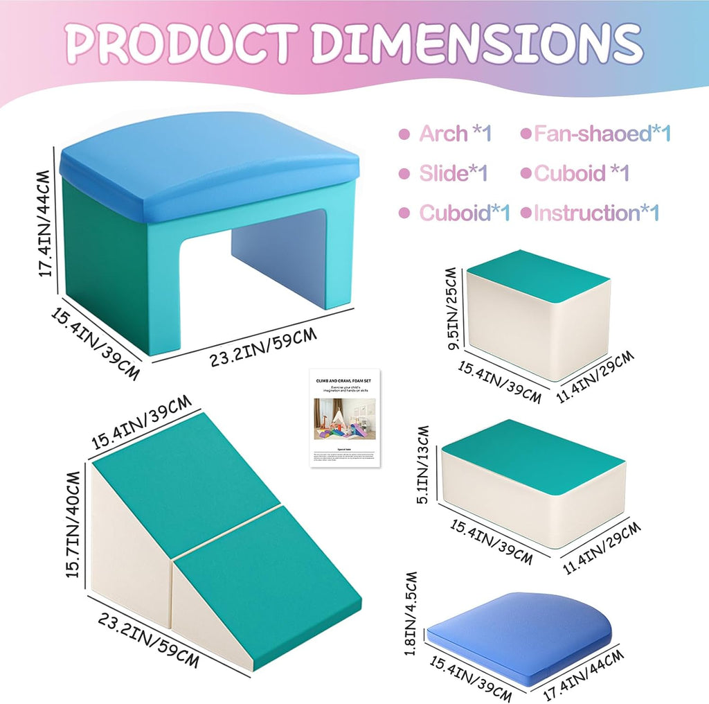 Foam Climbing Blocks for Toddlers - Soft Play Set for Toddlers 1- Climbing Toys - Baby Climbing Gym Foam