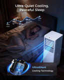 8000 BTU Portable Air Conditioner, 5-in-1 Cools 350 Sq.Ft, Quiet AC Unit with Fan & Dehumidifier, LED Display, Remote