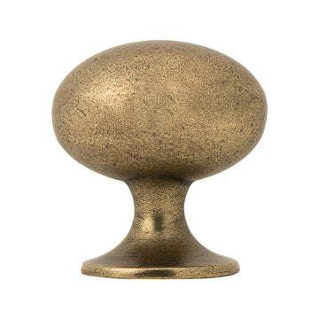 10 Pack 1.4" Round Mushroom Cabinet Knobs Antique Brass Hardware