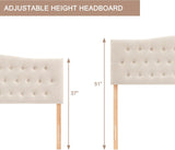 Tufted Upholstered Headboard King, Sturdy and Durable Solid Wood Bed headboard