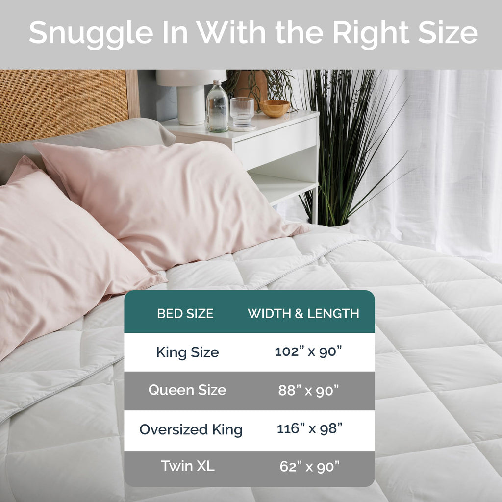 Bamboo Viscose Comforter Queen Size - Down Alternative Duvet Insert