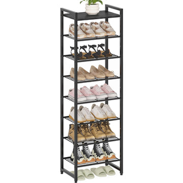 Narrow Shoe Rack 8-Tier, Tall Shoe Organizer for Small Spaces