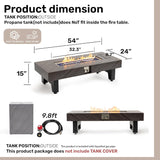 54”Propane Fire Pit,Outdoor Gas Fire Pit Table with Rain Cover,Rectangular Heater for Patio, Backyard, Deck,50,000BTU Outdoor Modern Patio Fire Pit. - Image 6
