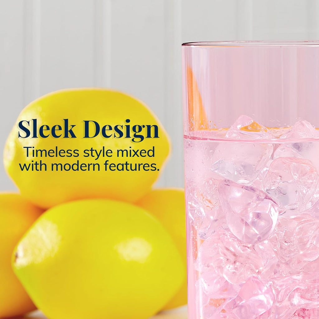Classic Plastic Reusable Drinking Glasses (Set of 6) 16oz Water Cups Assorted Colors | BPA-Free Tumblers, Made in USA