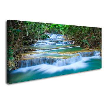 Canvas Prints Wall Art Forest Waterfall Landscape Forest Scenery Painting Nature Wilderness Photography