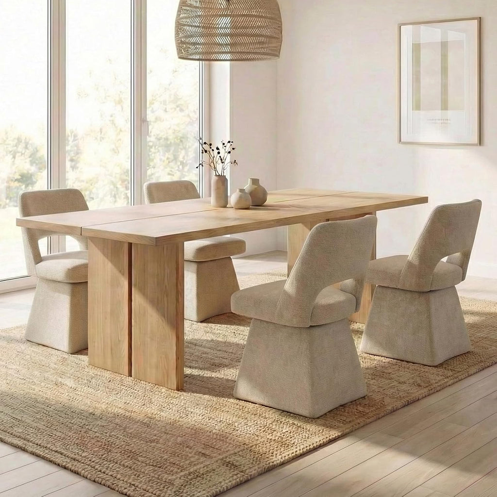 Upholstered Swivel Dining Chairs Set of 2, Modern Dining Room Chairs with Open Back, Chenille Fabric Kitchen Chairs
