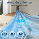 Windowless Portable Air Conditioners, 35" Evaporative Air Cooler w/3 Speeds, 25ft Remote&Touch Control, Timer