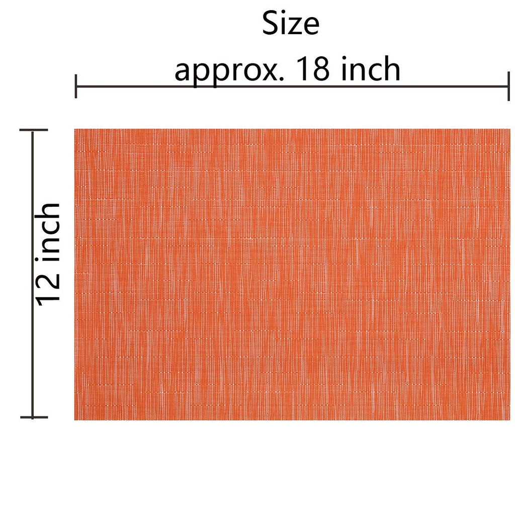 Orange Fall Placemats Set of 6 Woven Vinyl Autumn Place Mats