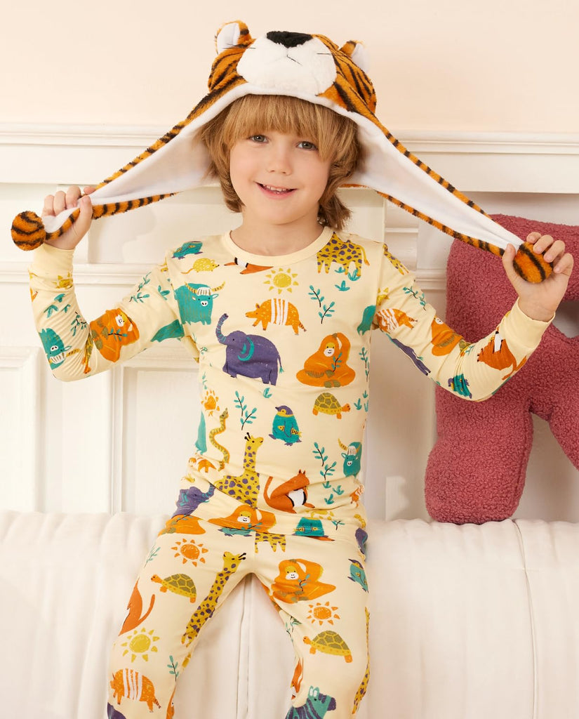Bamboo Viscose Toddler Kids Pajamas Set, Long Sleeve Boys