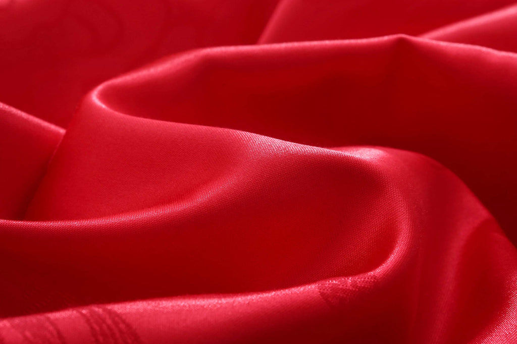 Chinese Wedding Bedding Set Queen 4Pcs - Red Satin Sheets with Dragon & Phoenix Embroidery, 100% Cotton Satin, Duvet