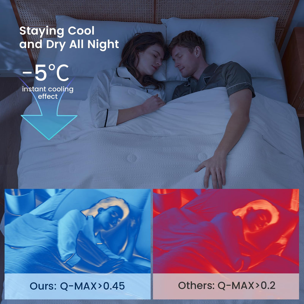 Waffle Cooling Comforter Queen for Hot Sleepers, Beige