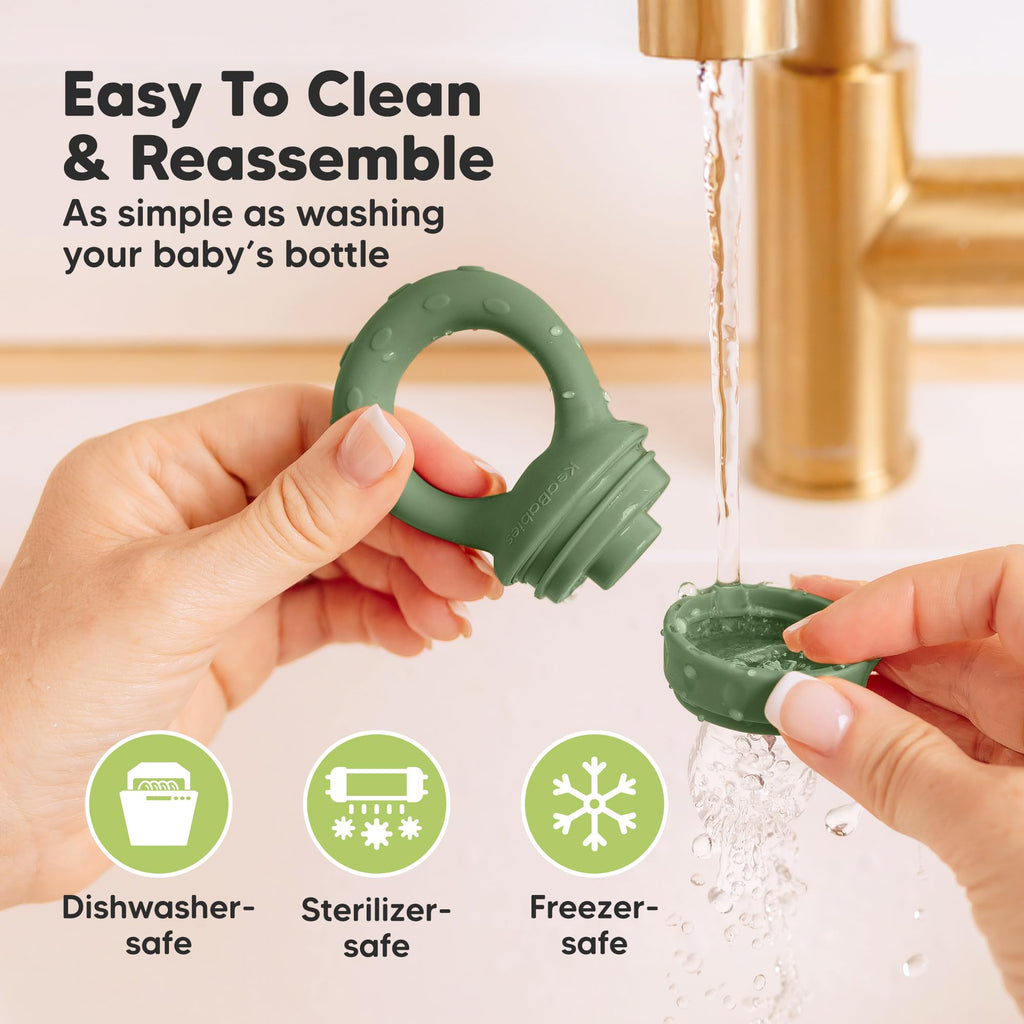 Baby Fruit Feeder 2pk, Silicone Baby Food Feeder,BPA-Free (Slate)