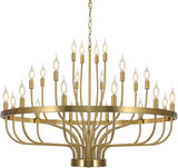 Gold Chandelier 24 Light Large Chandelier for High Ceilings, Farmhouse Wagon Wheel 39in 3-Tier for Dining Room, Hallway, Living Room, Foyer A109-B0CN9DTSHK