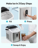 Ice Maker Countertop, Portable Ice Machine with Carry Handle, 26.5lbs Per Day, 9 Cubes in 6 Mins, Auto-Cleaning