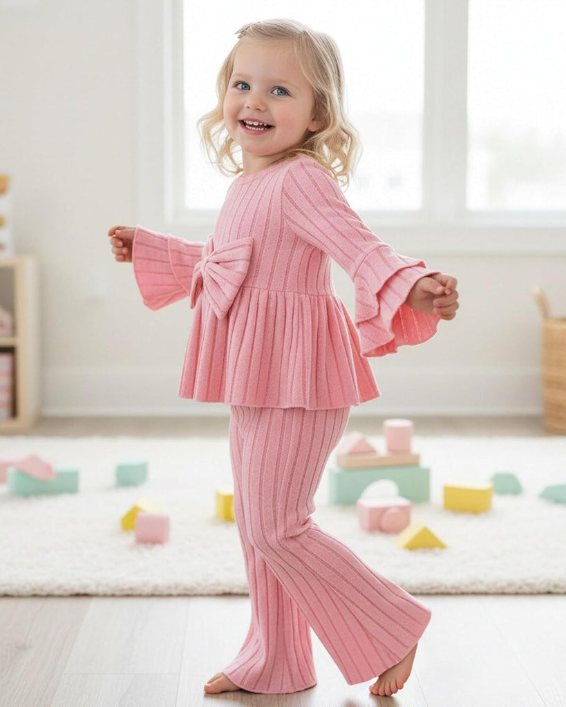 Toddler Girl Clothes Ribbed Flared Baby Fall Winter Outfits