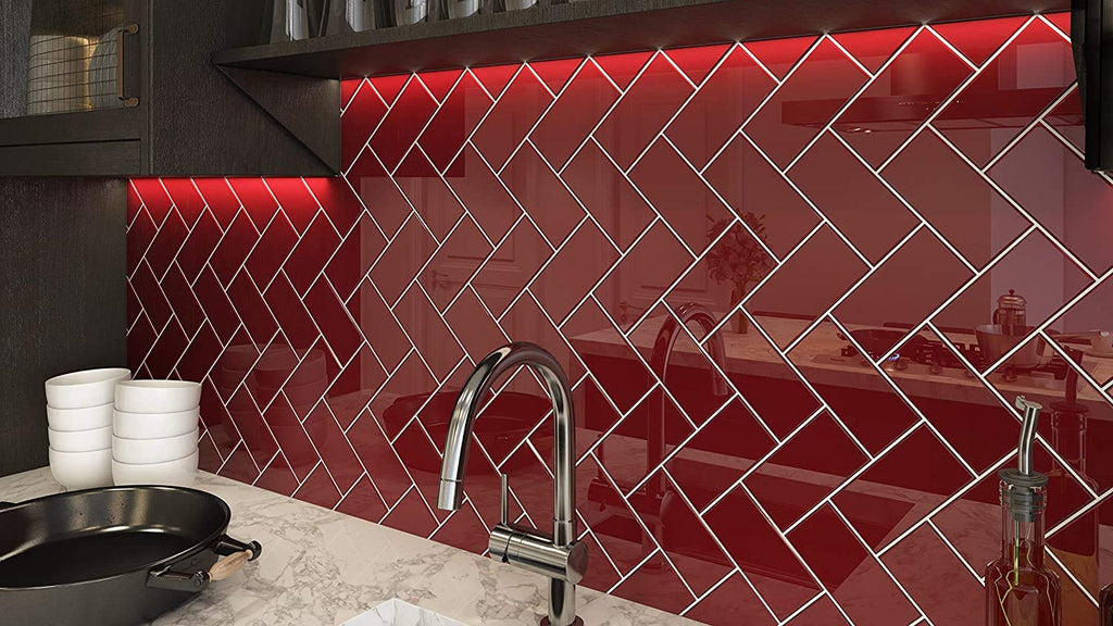 Ruby Red 3x6 Glass Subway Wall Tile Backsplash, Bathroom, Shower, Accent Wall & Pool (5 Sqft, 40 Tiles/Box)