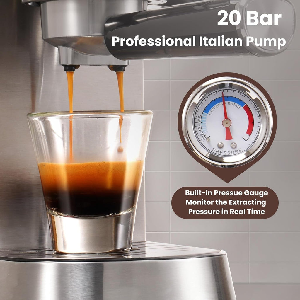20 Bar Compact Commercial Espresso Machine ,Latte Coffee Maker