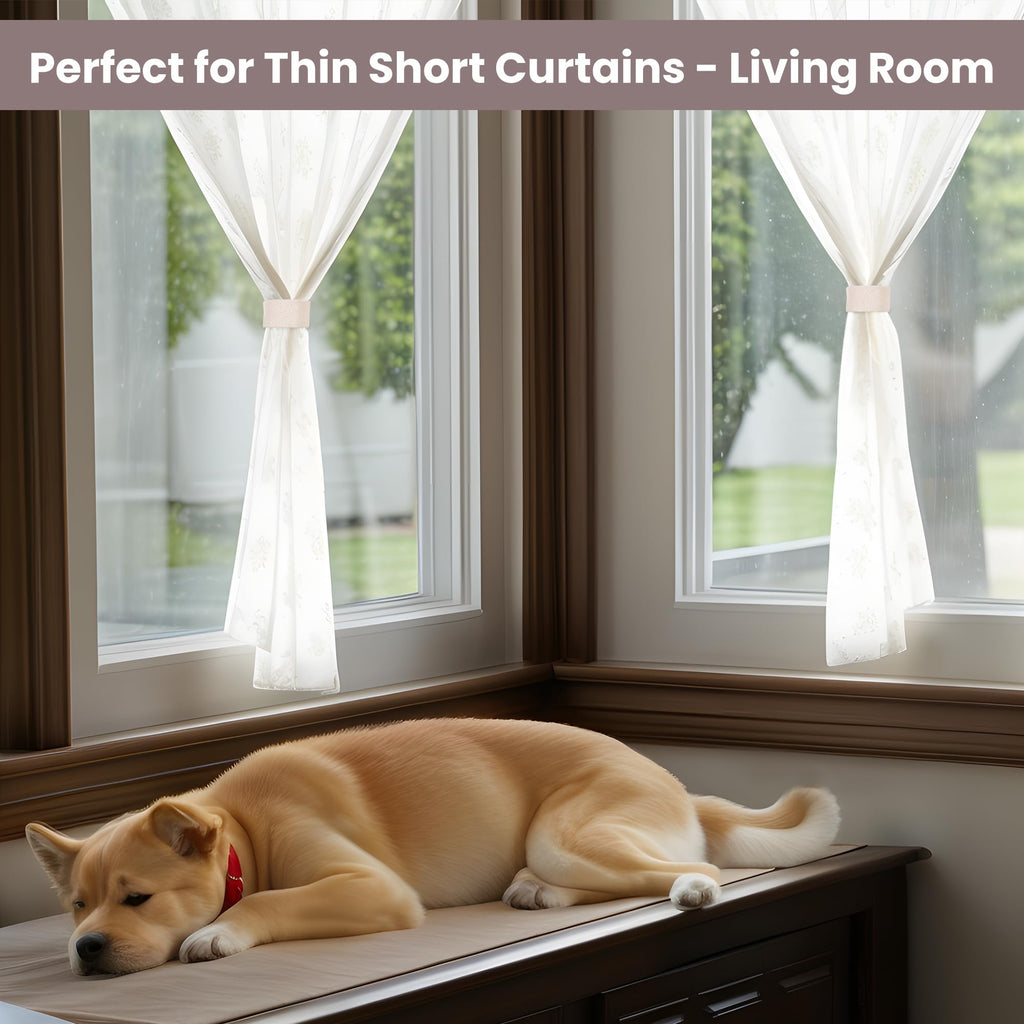 Magnetic Curtain Tiebacks 2 Pack, Perfect for Thin, Short Drapes, Not for Heavy or Long Fabrics, Holdbacks, Pull