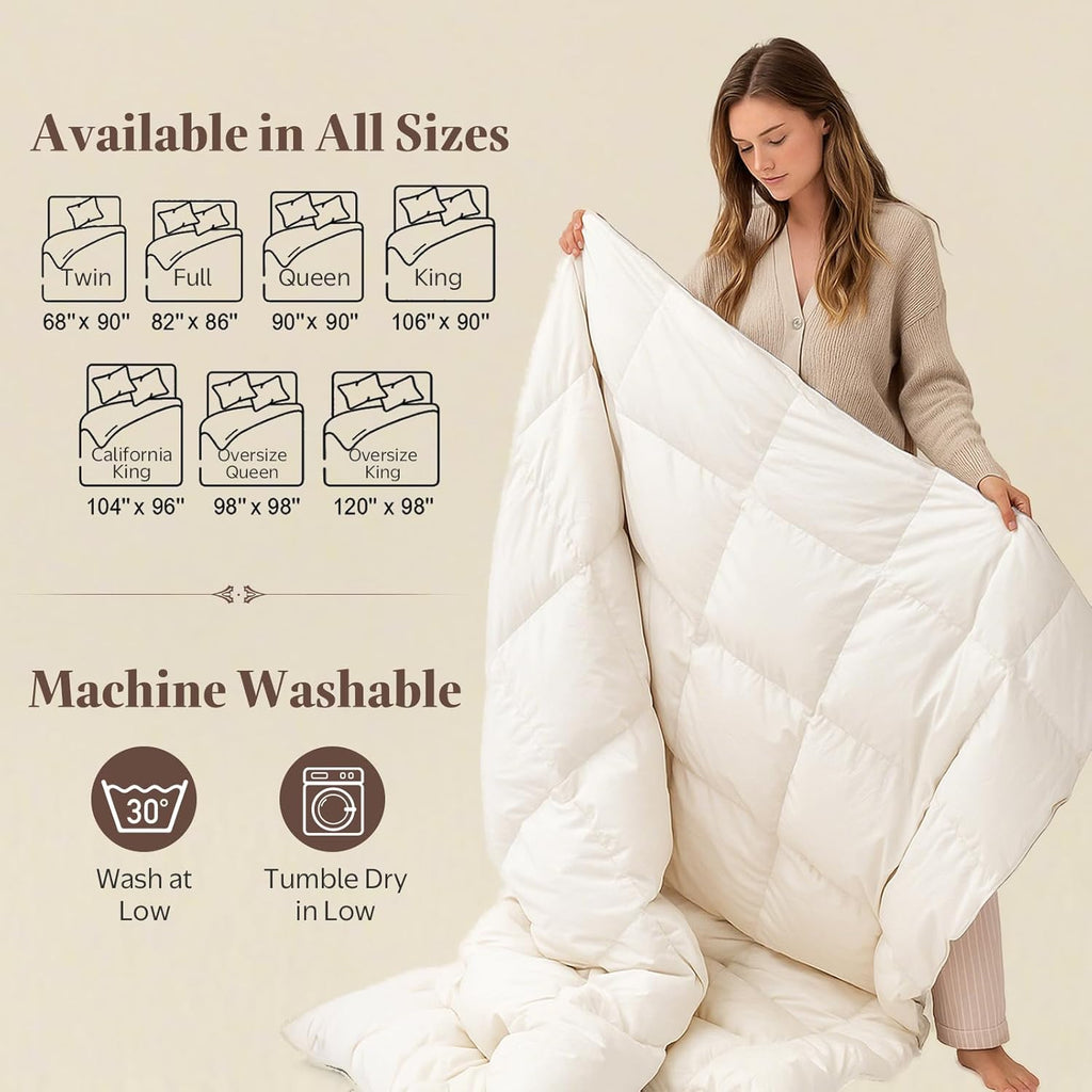 Luxury Down Feather Fiber Comforter Queen