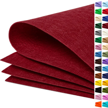Wine Red Large Felt Fabric 36" x 36", 1mm Stiff Felt Sheet