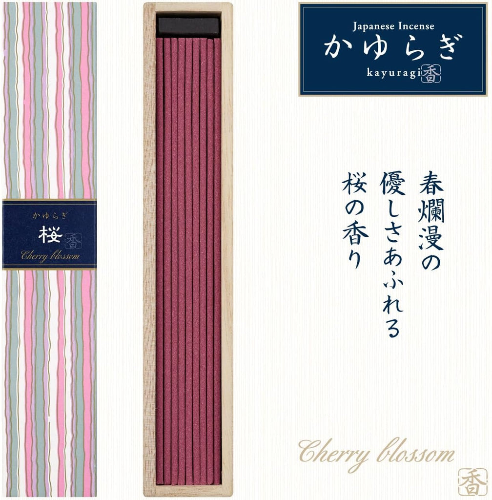 Kayuragi Incense Sticks - Cherry Blossom, Japanese Quality Incense - Set of 40
