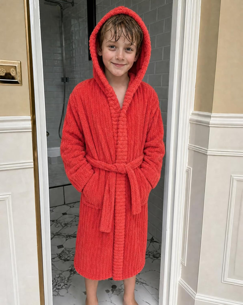 Boys Girls Soft Fleece Robe Cozy Kids Bathrobe Gift