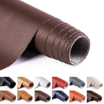 Vinyl Fabric by the Yard, 54"W 0.7MM Faux Leather, Dark Brown 1 Yard