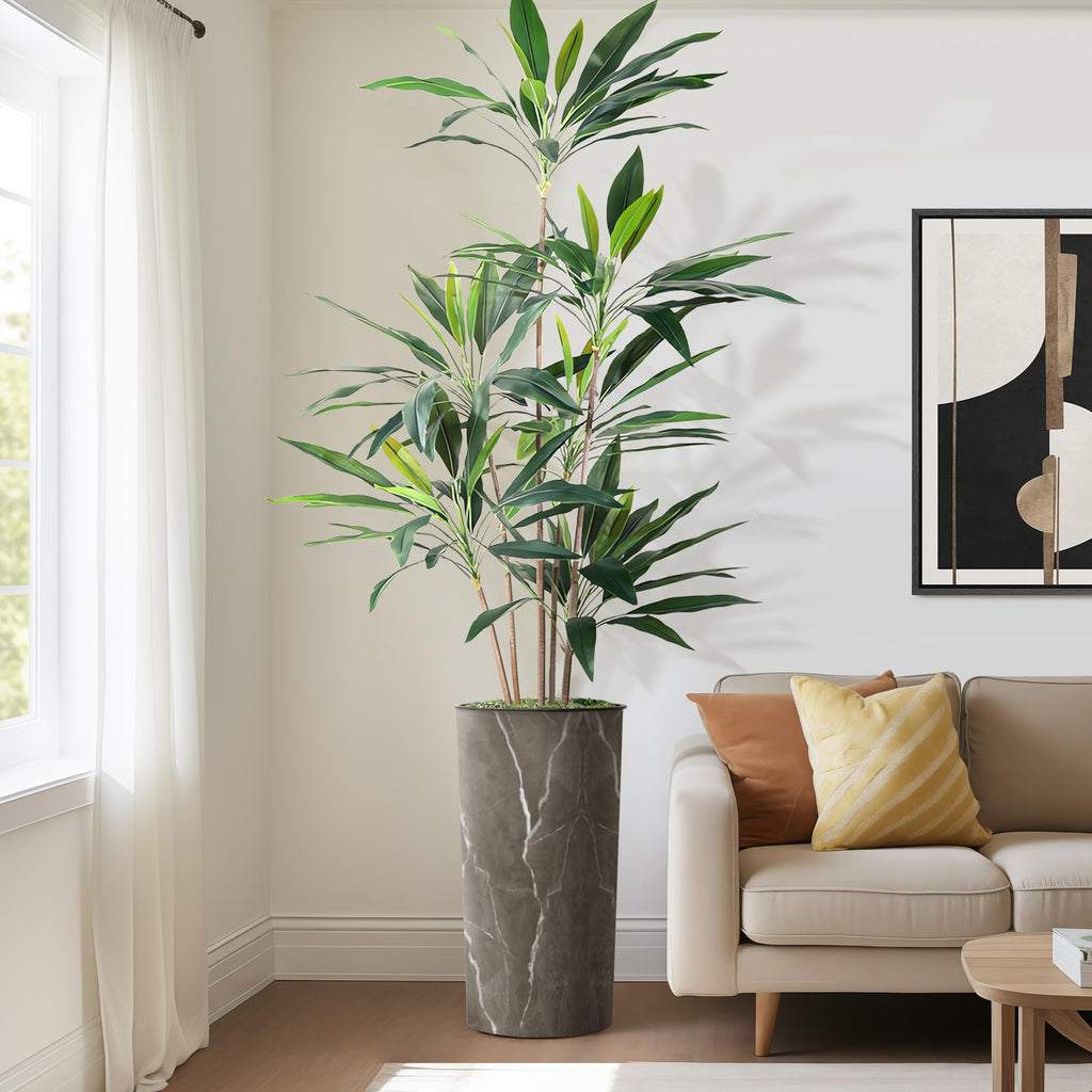 Artificial Tree in Modern Granite Effect, Fake Dracaena Tree Silk Tree for Indoor and Outdoor Home Decoration - 66"
