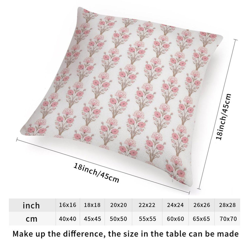 Pink Floral Stripe Decorative Pillow Covers Flower Print Artistic Cushion Covers 18x18in Pillow Cover Linen