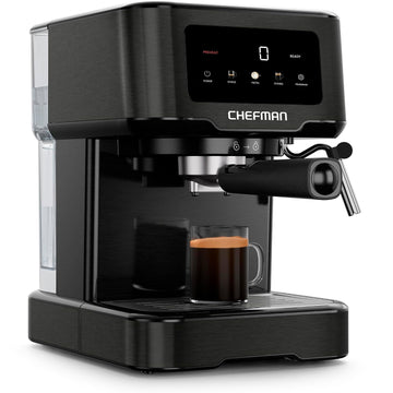 CraftBrew Espresso Machine, 15-Bar Pump Digital Espresso Maker w/Steam Wand for Latte & Cappuccino, Compact Espresso