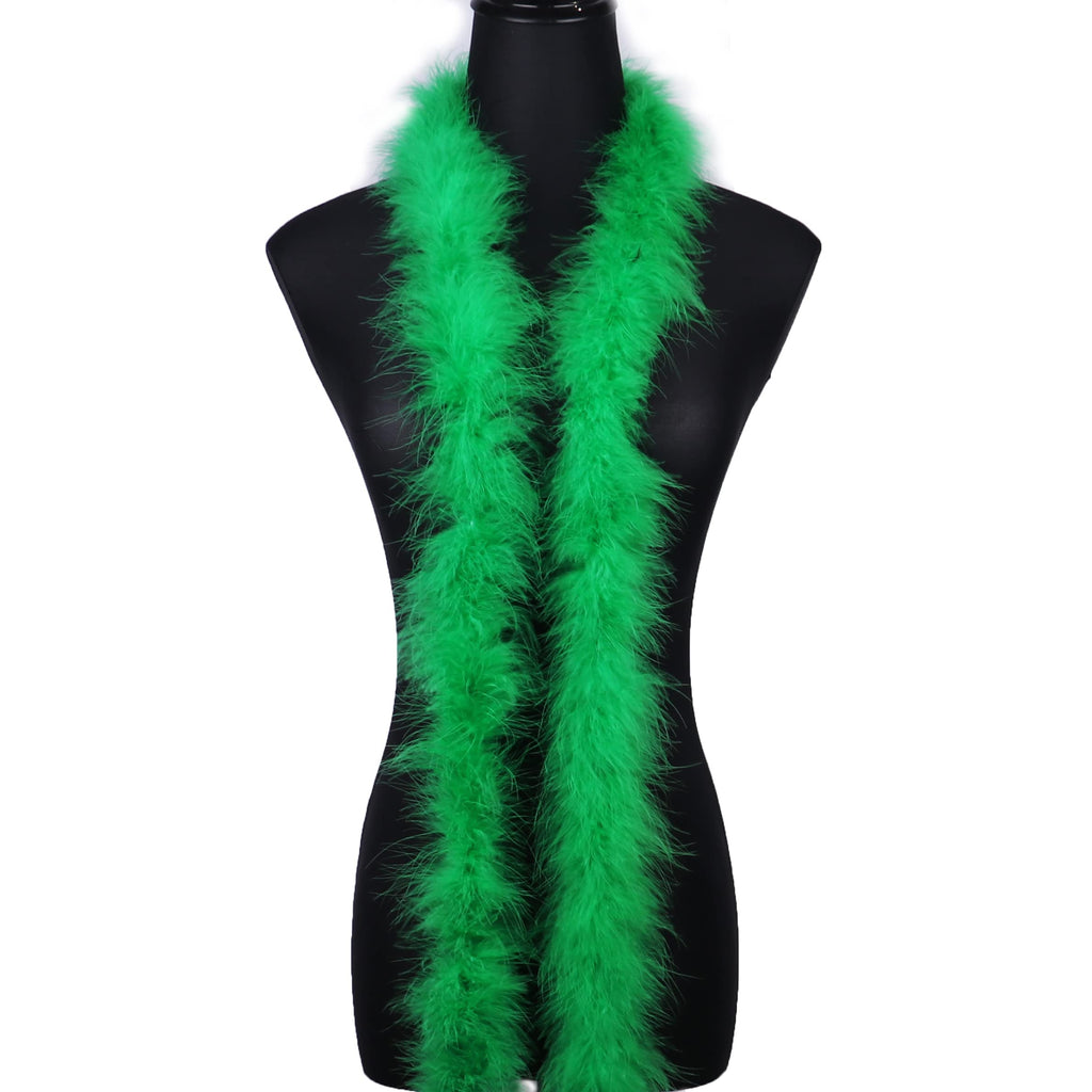 20g Green Fluffy Marabou Feather Boa for DIY Craft Sewing Trim Home Wedding Party Christmas Decoration - 2 Yards