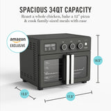 French Door Air Fryer Toaster Oven Combo, 34QT Countertop Convection, 12-in-1, Bake, Broil, Roast, Fits 12” Pizza
