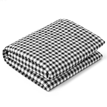 58" X 72" 2 Yard Heat Resistant Quilted Fabric, Black & White Plaid
