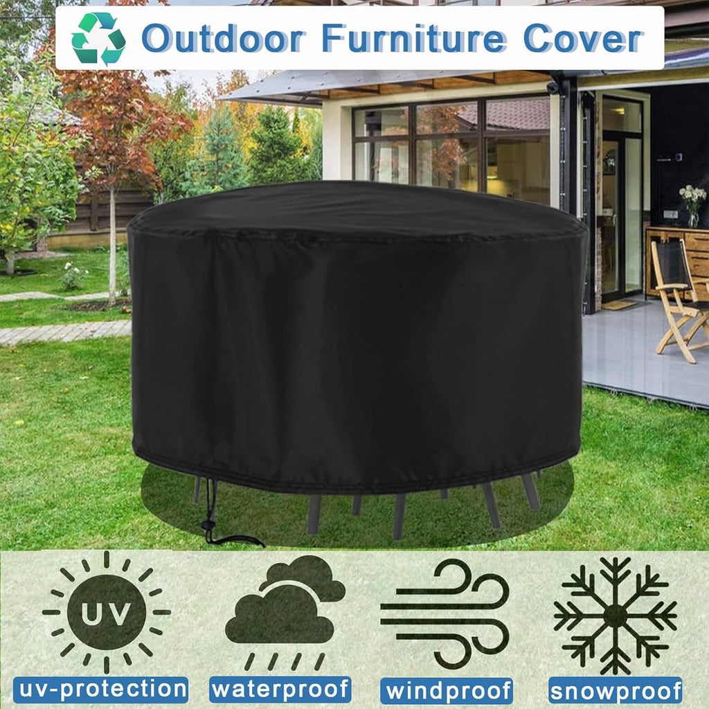 Waterproof Patio Furniture Set Cover Round 84"D x 31"H