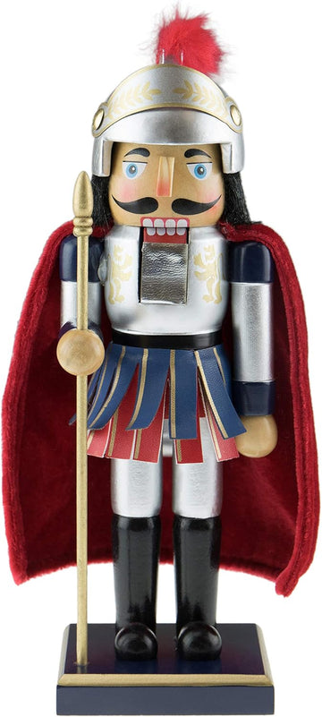 Soldier 10 Inch Traditional Wooden Nutcracker, Festive Christmas Décor for Shelves and Tables