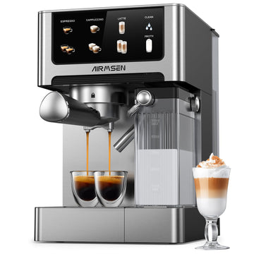 20 Bar Espresso Machine with Automatic Milk Frother, Cappuccino & Latte Coffee Maker with Quick Brew Dual Boiler