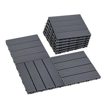 9 Pack Deck Tiles, 12''X 12'' Interlocking Deck Tiles All Weather Patio Flooring Outdoor Waterproof for Balcony Porch