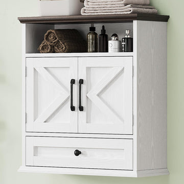 Bathroom Wall Cabinet, Wall Mounted Medicine Cabinet 24.4"H x 23.6"W x 9"D