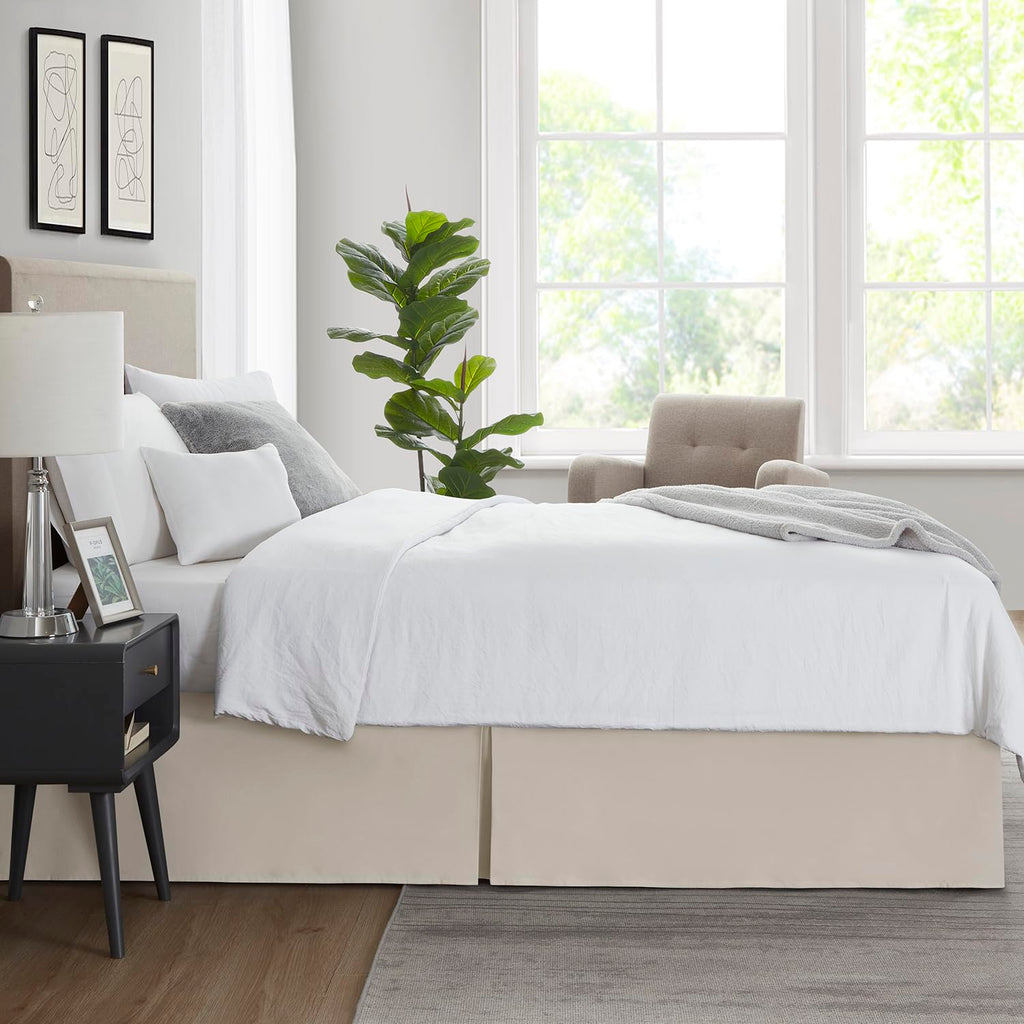 Bed Skirt - Bed Skirt 14 Inch Drop - Brushed Microfiber Bed Skirts - Hotel Quality Pleated Bed Skirt