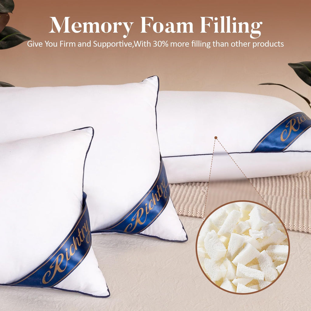 14 x 36 Inch Throw Pillow Insert, with Memory Foam Filling, White