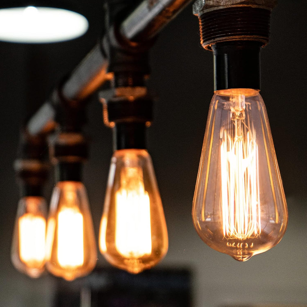 60 Watt Incandescent Edison Light Bulbs, Vintage Dimmable E26 Bulbs, ST64 2200K Warm White Antique 260LM E26 Medium