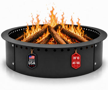 45" x 39" Smokeless Fire Pit Ring - Portable Steel Liner