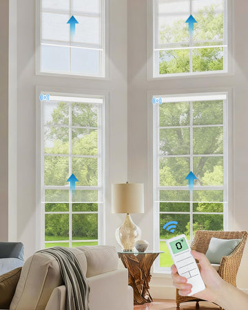 Motorized Sheer Roller Shade, Light Filtering Smart Window Blind