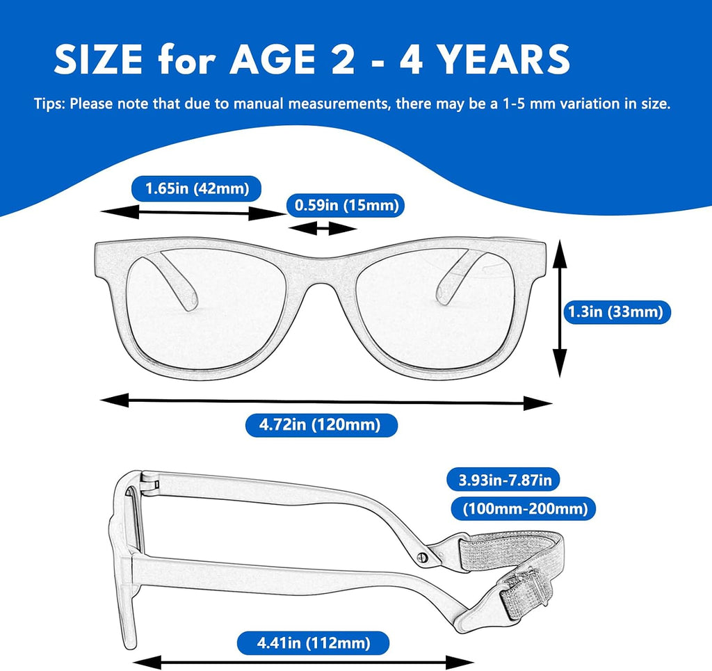 Pack Toddler Polarized Sunglasses UV400 with Strap