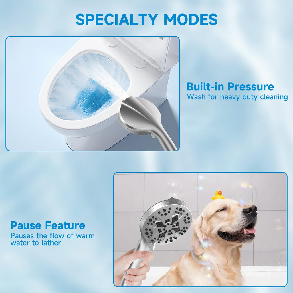 Filtered Shower Head With Handheld Spray Combo for Hard Water, High Pressure 6" Rain & 5" Handheld Dual Shower