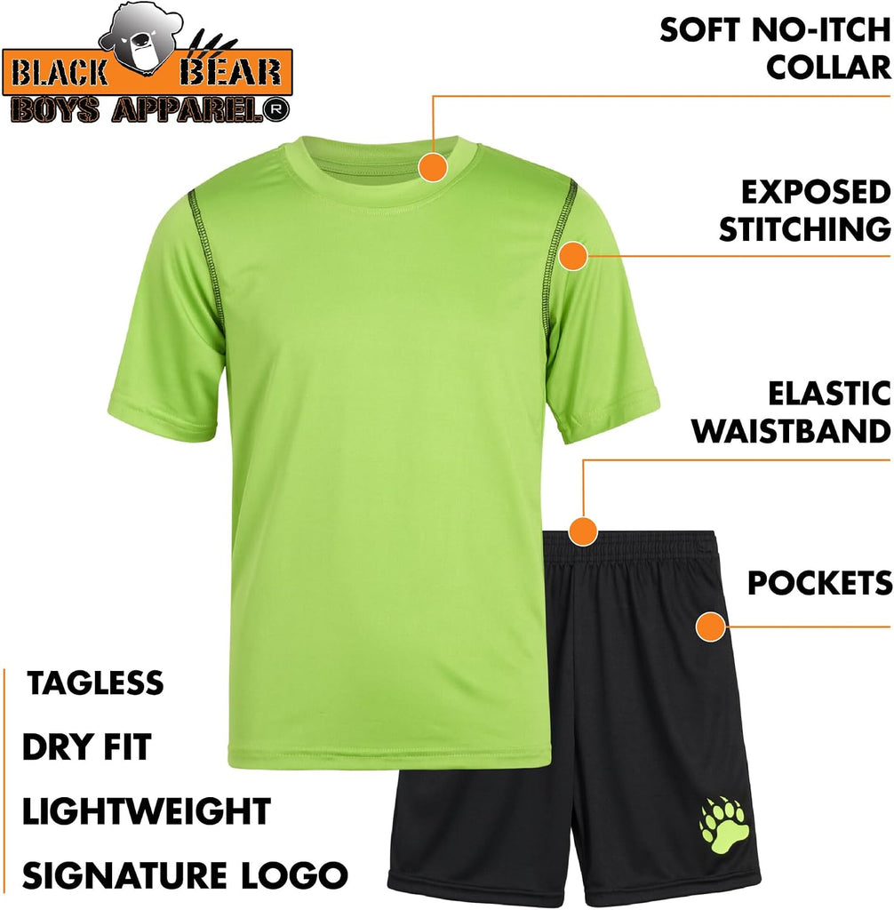 Boys Active Short Set 2 Piece Performance Crewneck Tee & Shorts