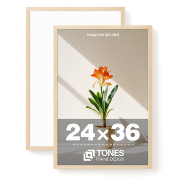 24x36 Poster Frame Natural Wood with Plexiglass, 2 Pack