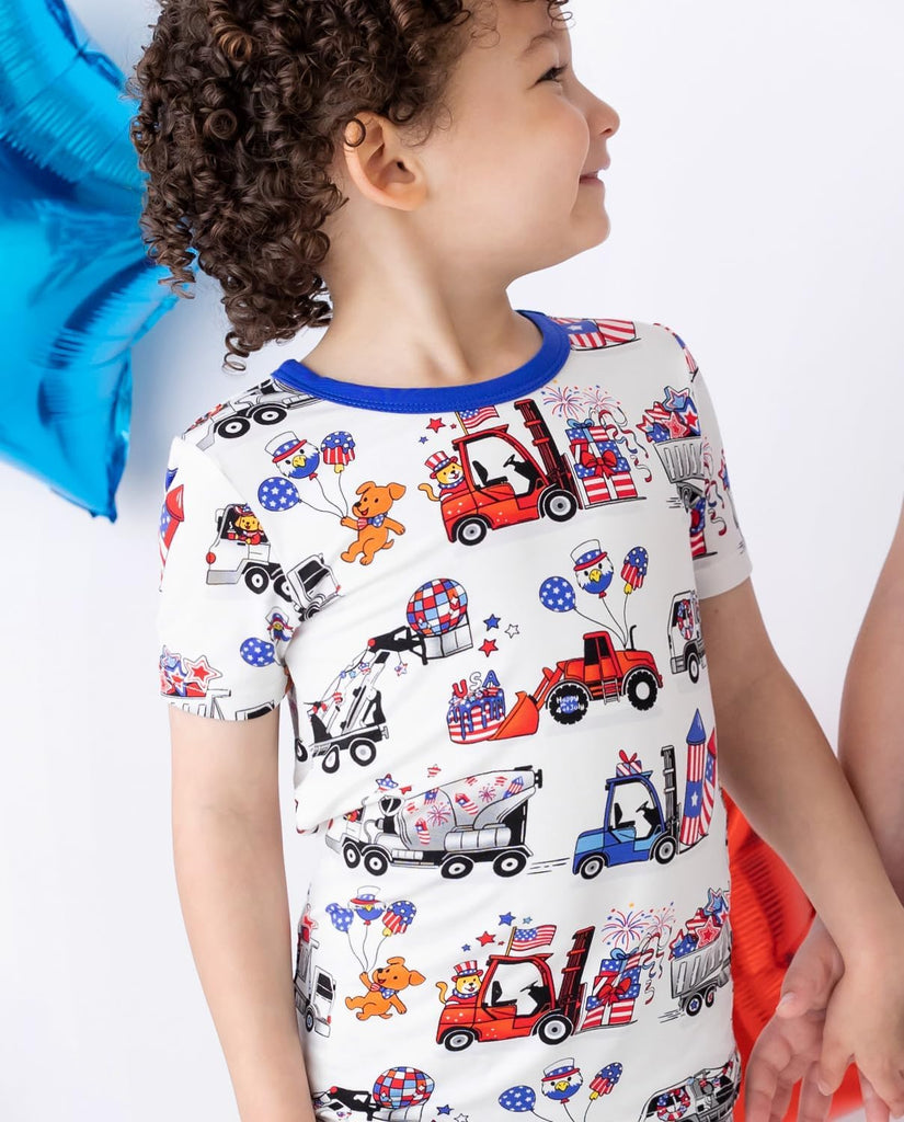 Bamboo Viscose Toddler Boys Pajamas Set, Short Sleeve Kids